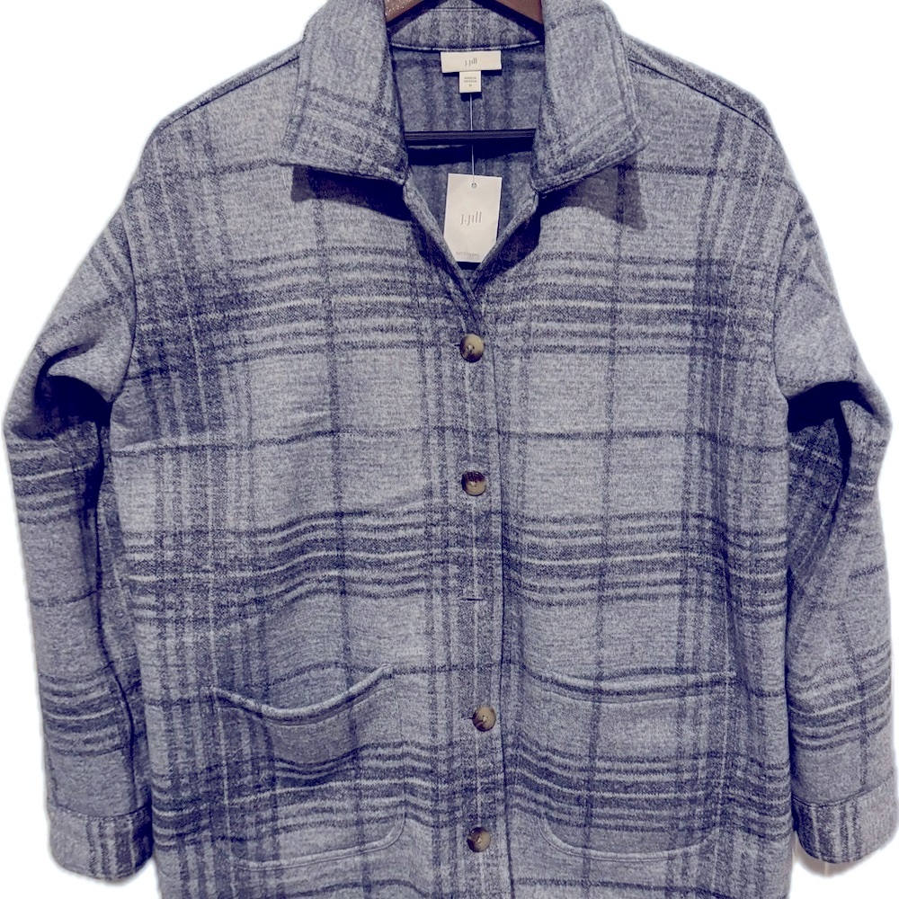 J. Jill Blue Utility Jacket with Relaxed Fit